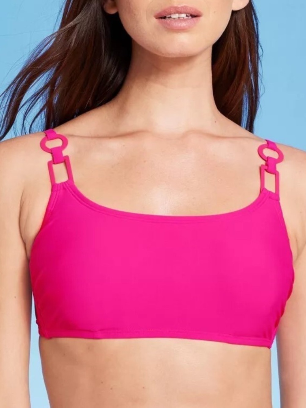 Pink bralette swim top h